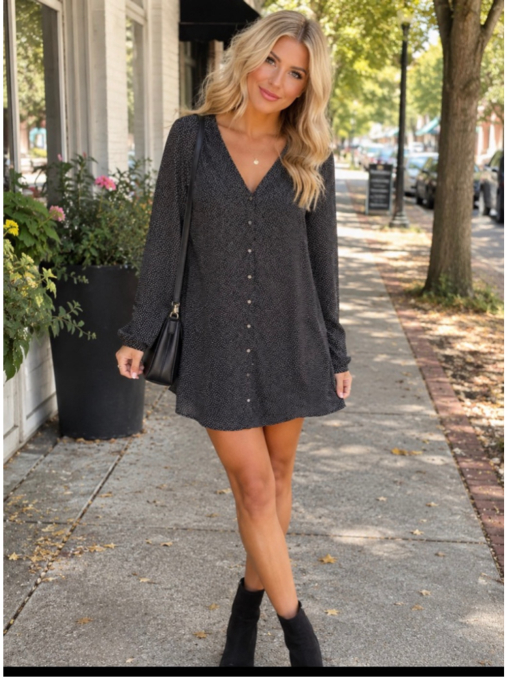 Women's J.Crew Black & White Polka Dot Mini Dress L